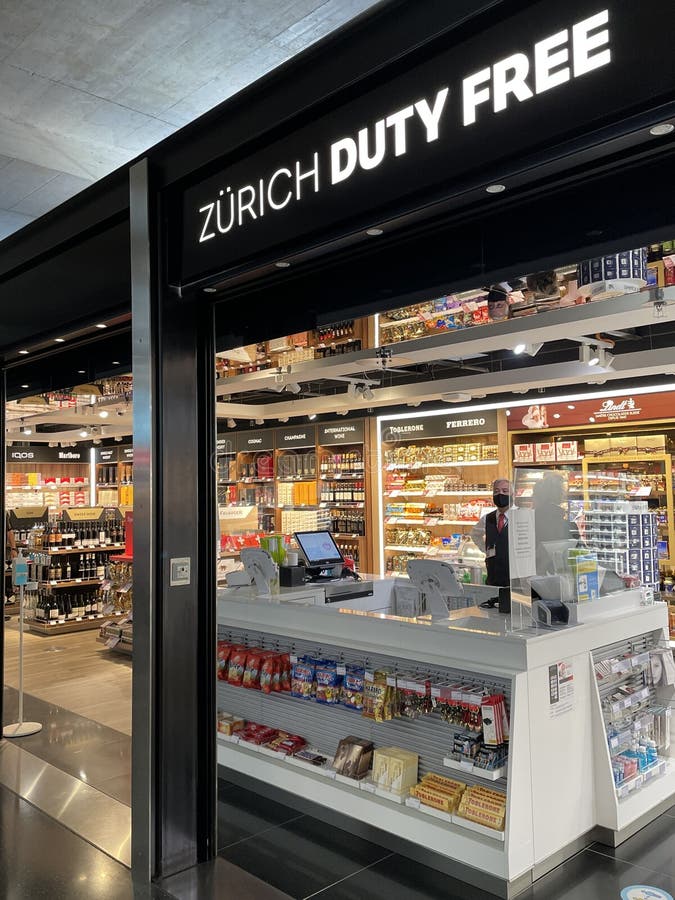 Duty Free Shops at Flughafen Zurich in Zurich Switzerland Editorial Duty Free Shops at Flughafen Zurich in Zurich Switzerland Editorial