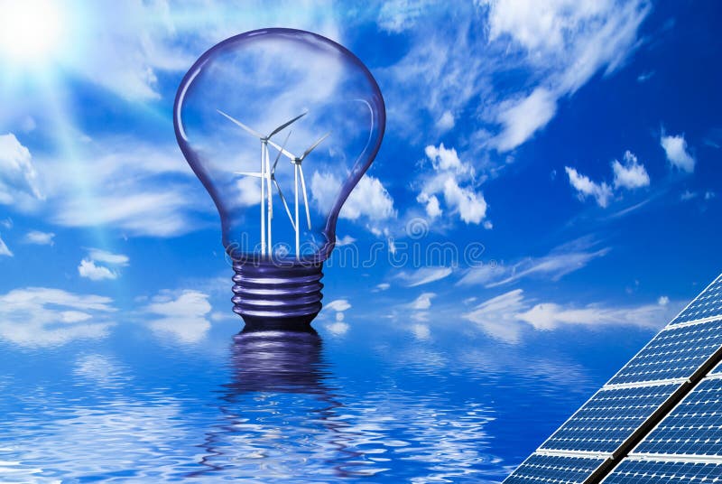 Duurzame energie en milieu stock illustratie Duurzame energie en milieu stock illustratie