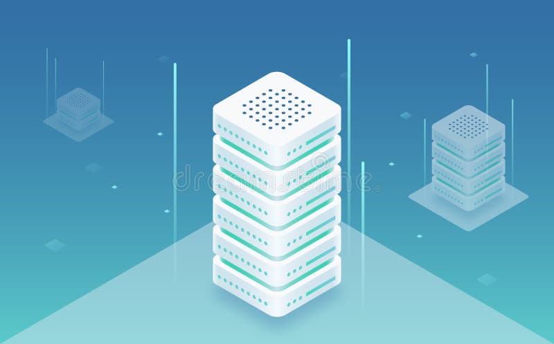 Duzi dane - przetwarzać, web hosting, serweru stojak, dane magazyn omputing ewidencyjnego pojęcie i przetwarza, ilustracji Duzi dane - przetwarzać, web hosting, serweru stojak, dane magazyn omputing ewidencyjnego pojęcie i przetwarza, ilustracji