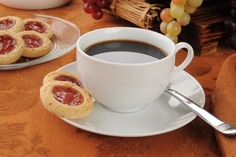 Duńscy shortbread ciastka, kawa i zdjęcie royalty free