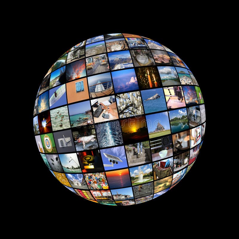 Duża Multimedialna wideo ściany sfera przy tv ekranami