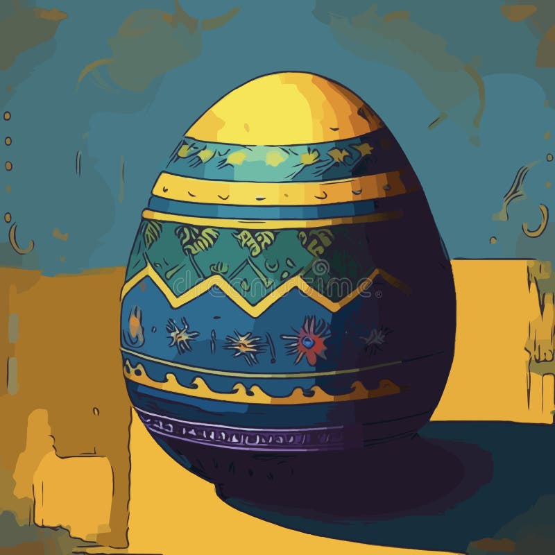 Duże jajko wielkanocne ozdobione ozdobą w stylu niewolniczym ilustracji