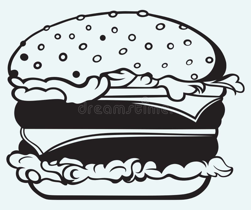 Duży i smakowity hamburger ilustracji