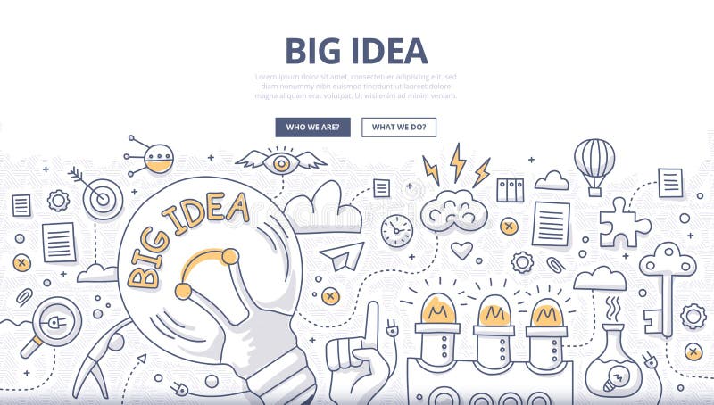 Duży pomysłu Doodle pojęcie ilustracji Duży pomysłu Doodle pojęcie ilustracji