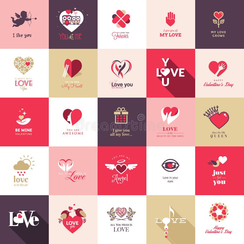 Big set of icons for Valentines day, Mothers day, wedding, love and romantic events. Big set of icons for Valentines day, Mothers day, wedding, love and romantic events