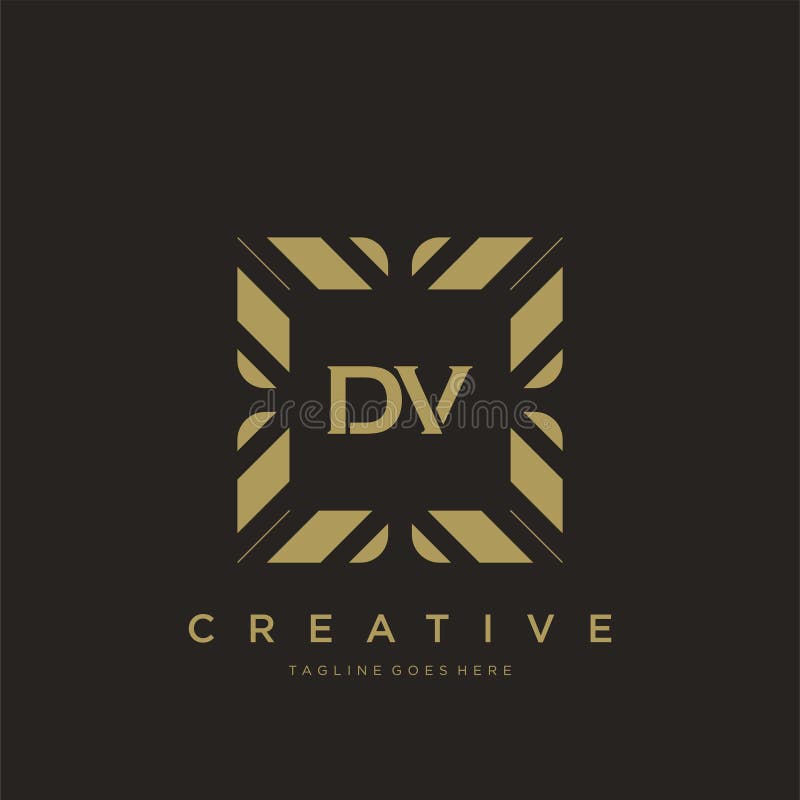 DV Initial Letter Luxury Ornament Monogram Logo Template Vector Stock