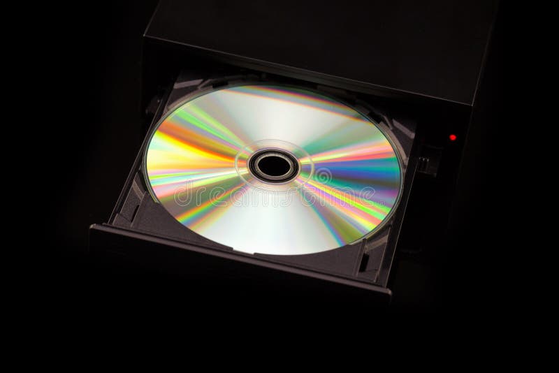 DVD / CD Burner on Black Background Stock Image Image of background, eject 94988221