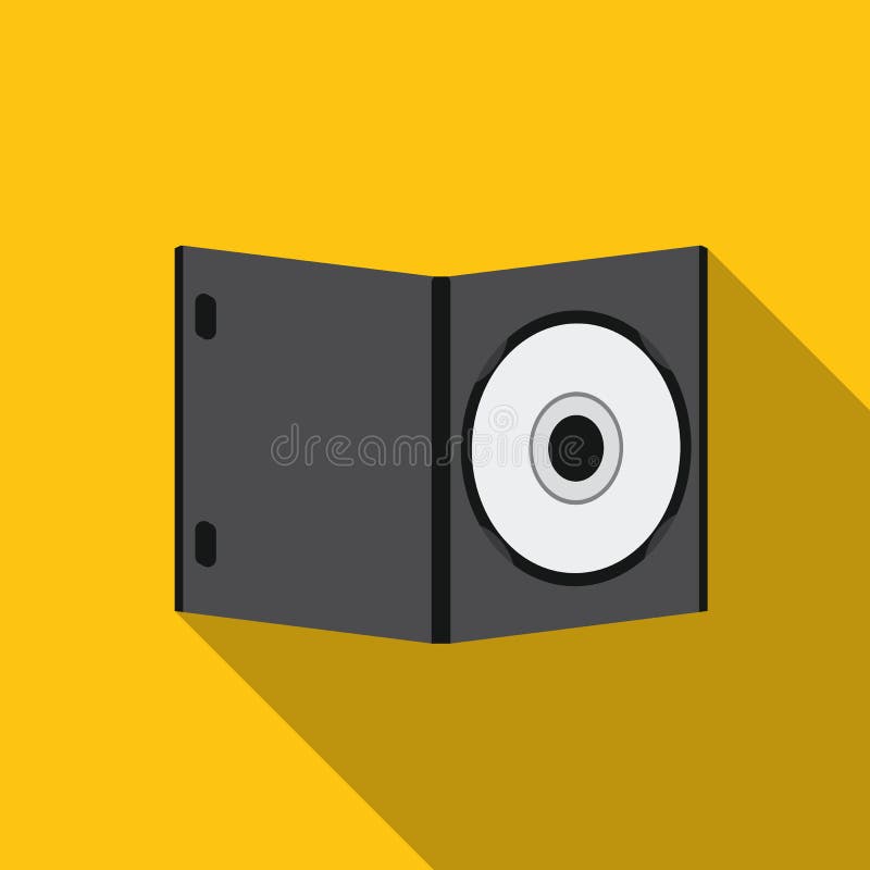 DVD com ícone do filme no estilo liso no fundo branco ilustração do vetor DVD com ícone do filme no estilo liso no fundo branco ilustração do vetor