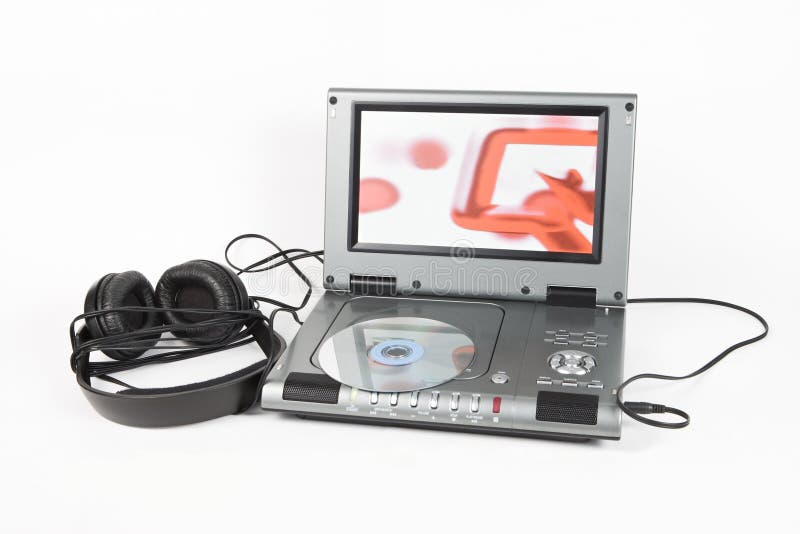 DVD player with headphones stock image. Image of player 8976039