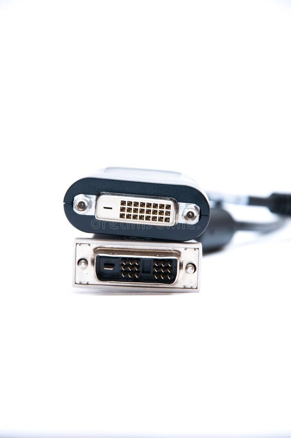 DVI To Display Port Adapter and DVI Cable Stock Image Image of joint
