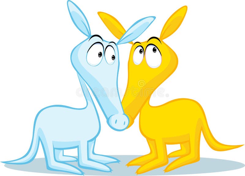 Dwa aardvark śliczna ilustracja odizolowywająca na bielu ilustracji