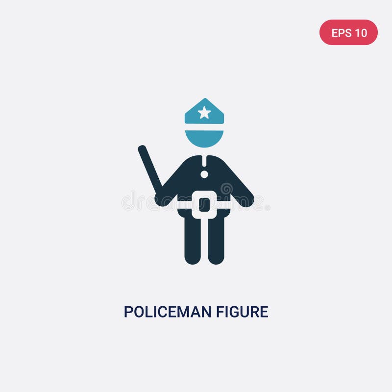 Dwa kolorów policjanta postaci wektorowa ikona od ludzi pojęć odosobniony błękitny policjant postaci wektoru znaka symbol może by royalty ilustracja Dwa kolorów policjanta postaci wektorowa ikona od ludzi pojęć odosobniony błękitny policjant postaci wektoru znaka symbol może by royalty ilustracja