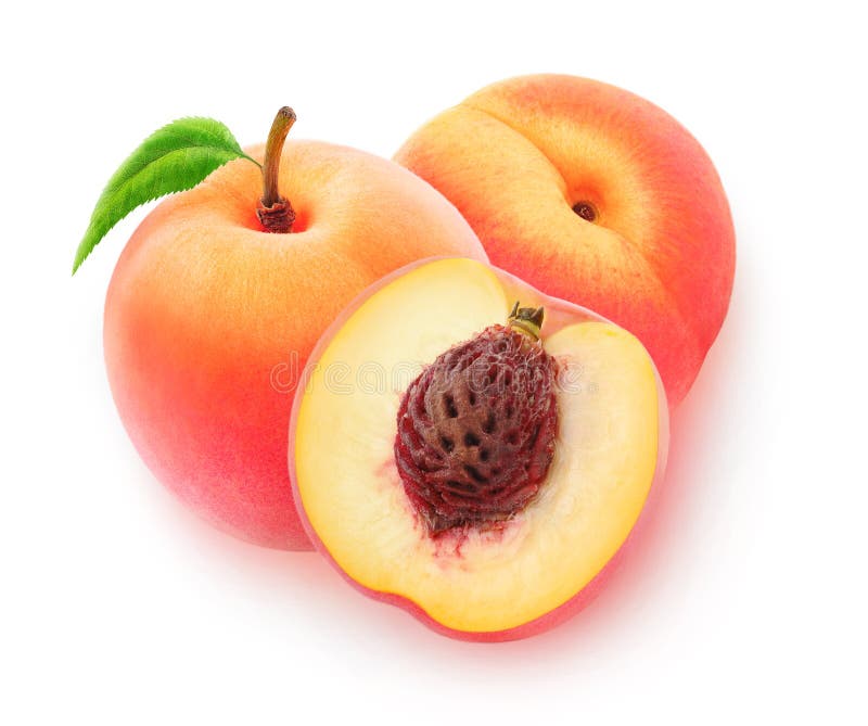 Dwa rżniętej brzoskwini owoc