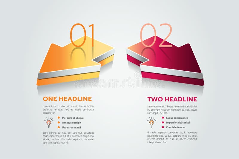 dwa strzały 2 kroka diagram, elementy, mapy, infographics royalty ilustracja dwa strzały 2 kroka diagram, elementy, mapy, infographics royalty ilustracja