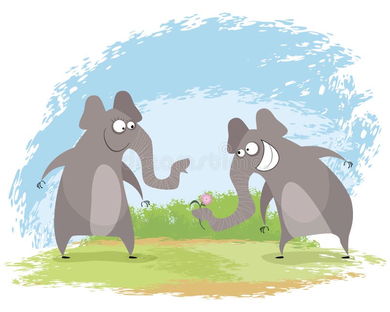 Dwa słoni miłość ilustracji Dwa słoni miłość ilustracji