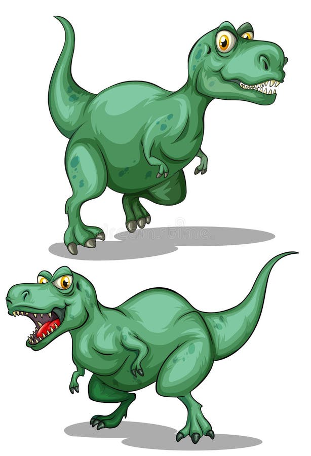 Dwa zielonego dinosaura na bielu ilustracji Dwa zielonego dinosaura na bielu ilustracji