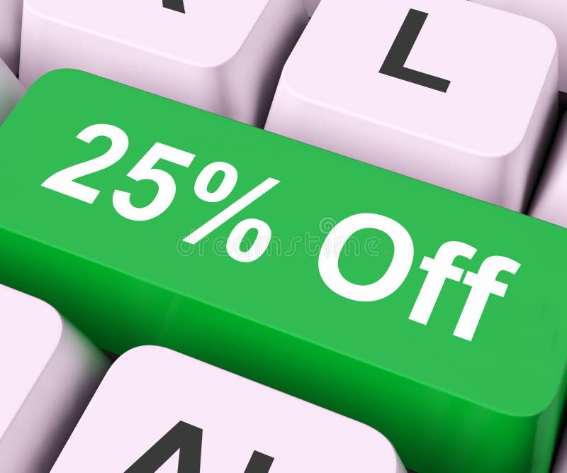 Twenty Five Percent Off Key On Keyboard Meaning Discount Rebate Or Sale. Twenty Five Percent Off Key On Keyboard Meaning Discount Rebate Or Sale