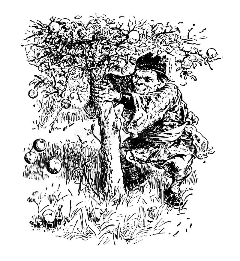 Apple Tree Falling Apples Stock Illustrations – 196 Apple Tree Falling ...