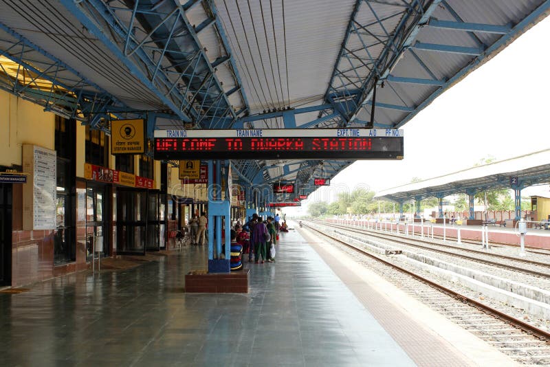 Dwarka Railway Station Platform, India Editorial Stock Photo - Image of ...