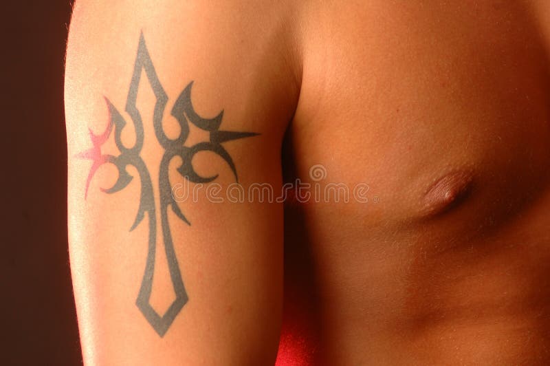 Dwars tatoegering stock foto Dwars tatoegering stock foto