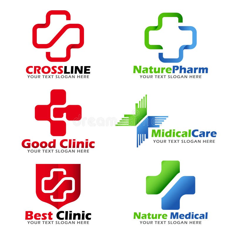 Dwarsteken voor Medische kliniek en het Natuurlijke vector vastgestelde ontwerp van het zorgembleem royalty-vrije illustratie Dwarsteken voor Medische kliniek en het Natuurlijke vector vastgestelde ontwerp van het zorgembleem royalty-vrije illustratie