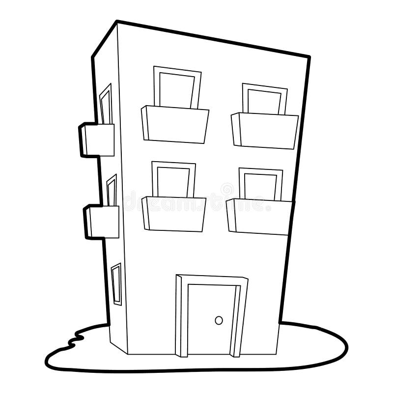 Dwelling house icon, outline style royalty free illustration
