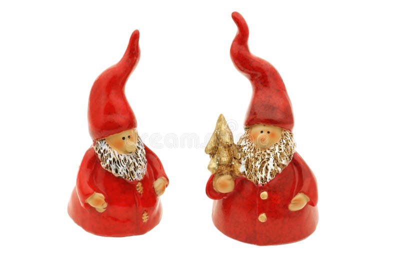 Dwie małe ceramiczne figurki z klauzulą santa