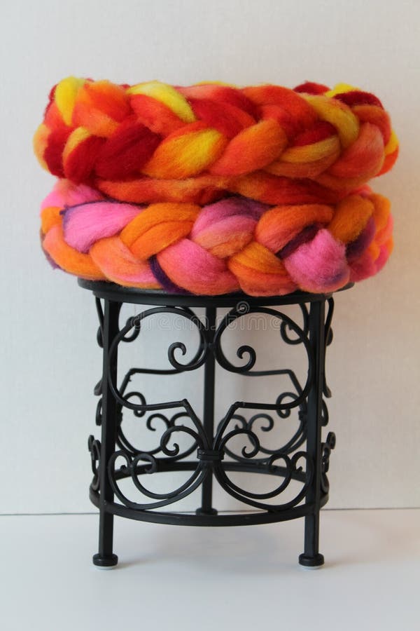 Dyed sheep wool roving stock image. Image of tunis, spinning 86334941