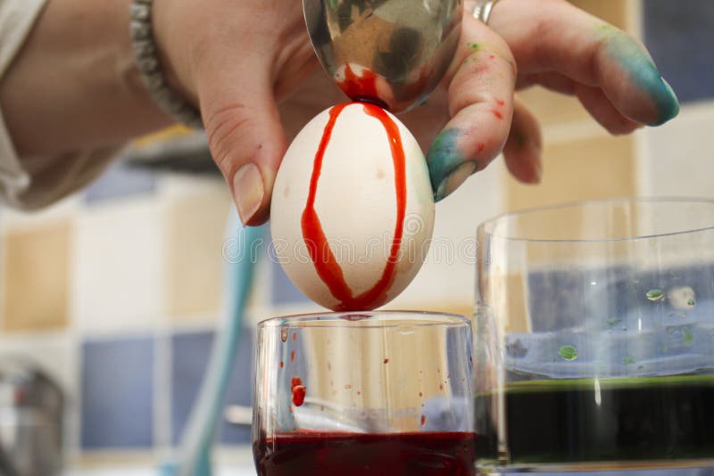 Dying of the Eggs for Easter Stock Photo Image of motive, equinox