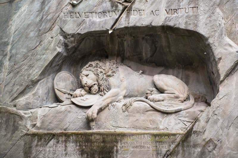 Dying lion monument in Lucerne, Switzerland