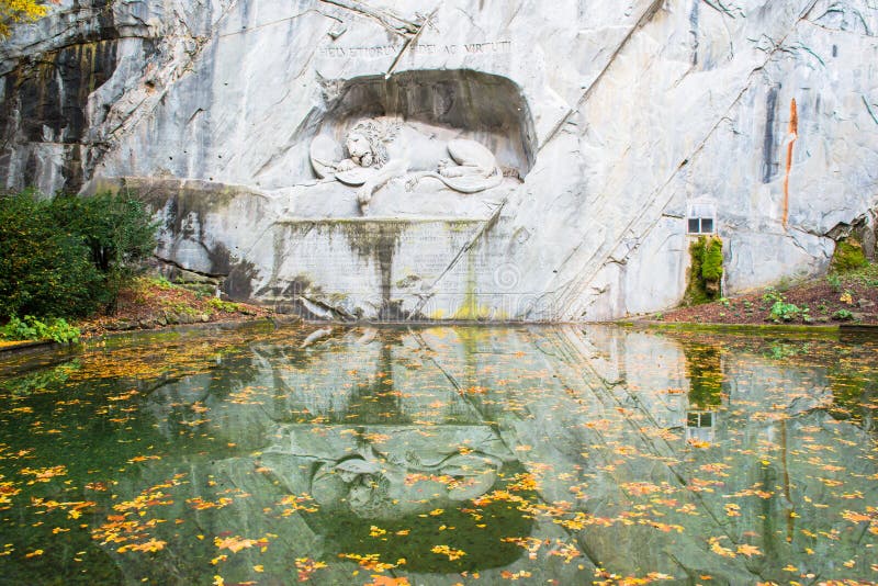 Dying lion monument in Lucerne, Switzerland