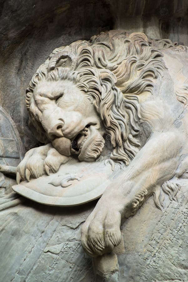 Dying lion monument in Lucerne, Switzerland