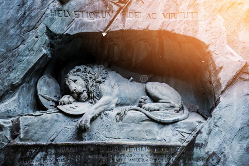 Dying Lion Monument of Lucerne, Switzerland Stock Image - Image of ...