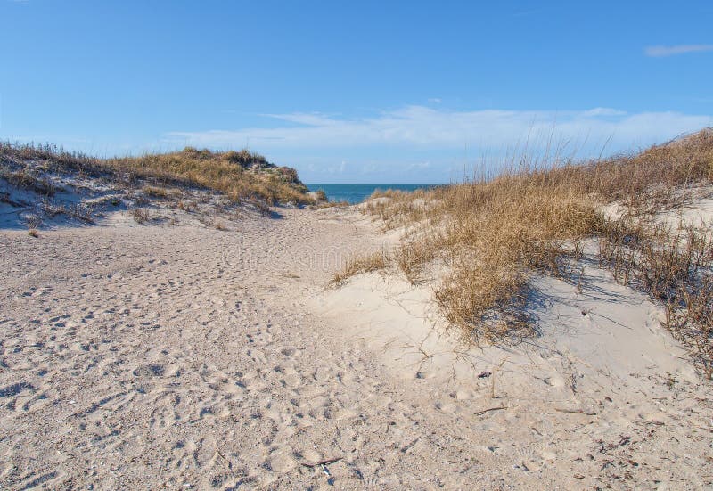 Dyn på uddeHatteras den nationella kusten arkivfoton