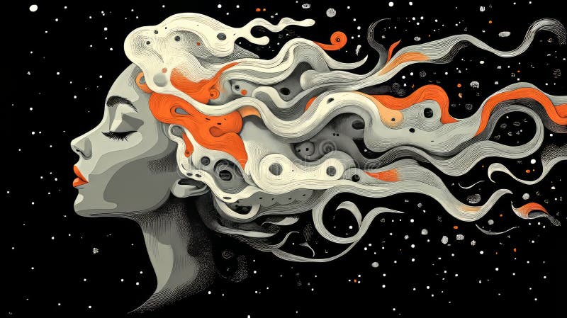 Dynamic Abstract Art with Vibrant Color Bursts and Graceful, Swirling Motions stock photography