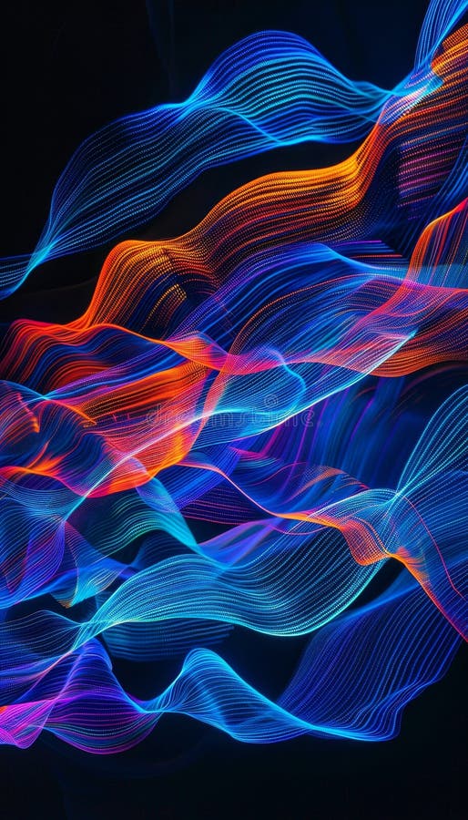 Dynamic abstract artwork illustrating the essence of neon data streams in vibrant colors vector illustration