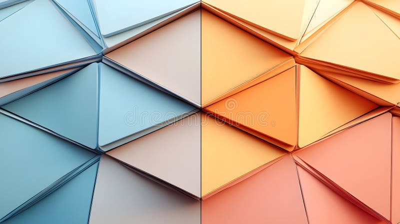 Abstract Geometric Triangle Pattern Blue Orange Good Resolution Stock Photo royalty free illustration