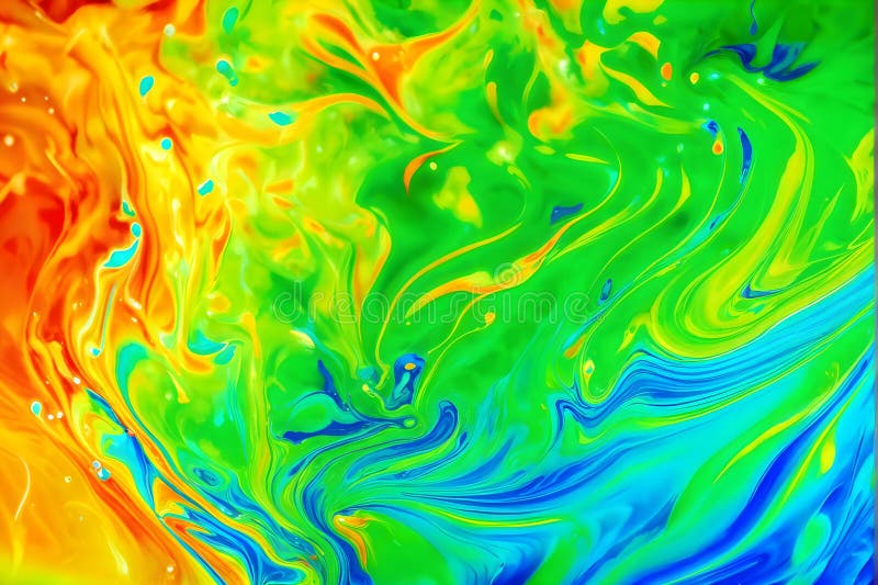 Dynamic abstract background with swirling liquid patterns and colorful light refraction vector illustration