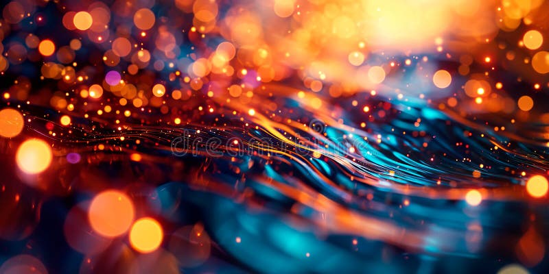 Dynamic abstract background with swirling patterns and vibrant bokeh lights, adding a sense of movement. Generative AI