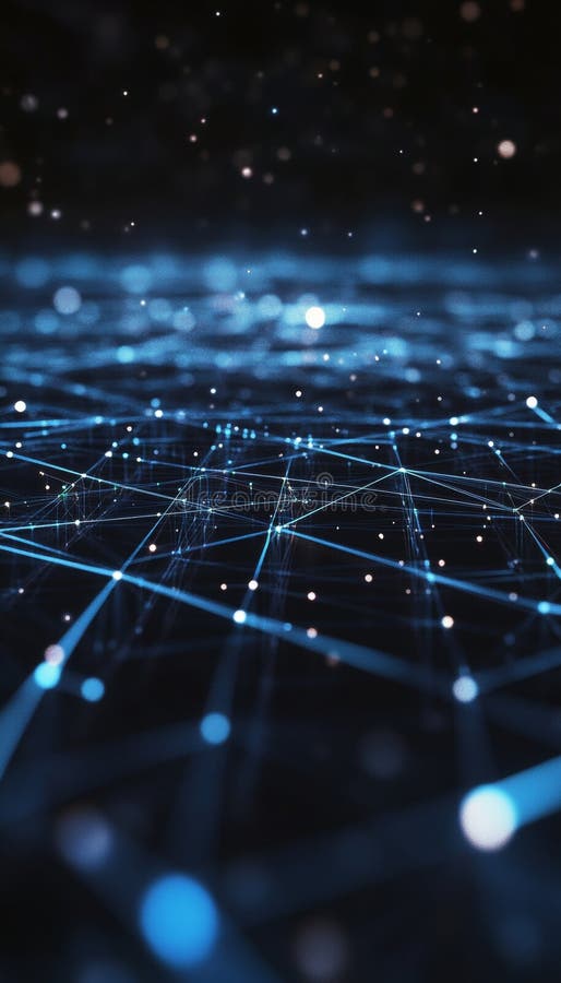 Dynamic abstract digital background illustrating light and dark grids for network information flow royalty free illustration