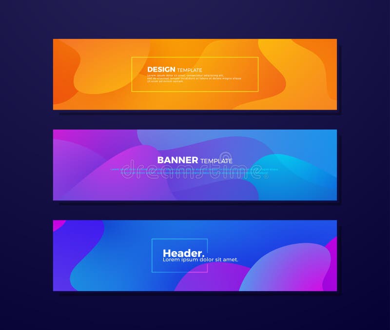 Dynamic abstract fluid backgrounds with different concepts and colors for your design elements such as web banners, posters royalty free illustration