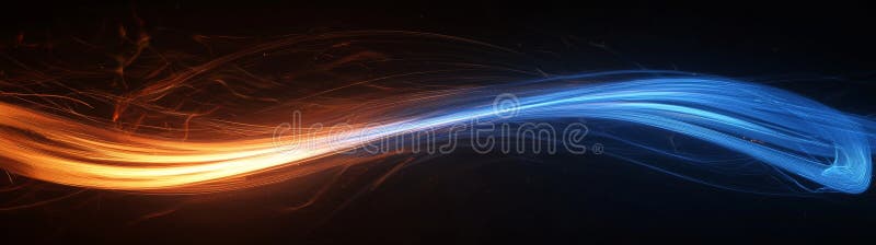 A dynamic, abstract illustration of glowing lines and particles, implying motion and technological elements in a digital stock images