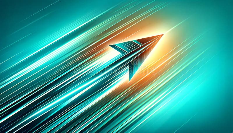 Futuristic Arrow Speeding Forward, Business Growth Concept stock illustration