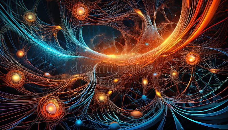 Dynamic Abstract Line Art Swirling Shapes and Colors Creating a Mesmerizing Pattern, Exuding Energy and Vitality in an Intricate vector illustration