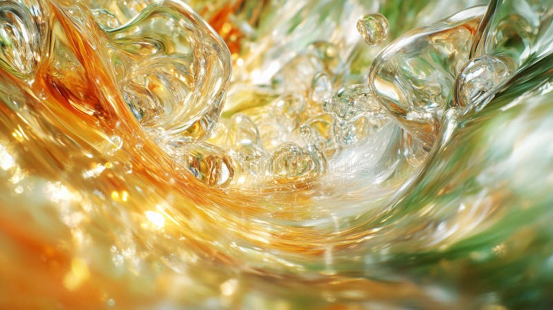 Dynamic abstract liquid background with swirling colors and reflections. ai generative vector illustration