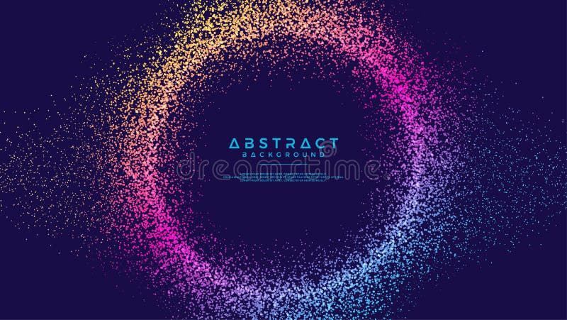 Dynamic abstract liquid flow particles background. Abstract particles circle background. Eps10 Vector background vector illustration