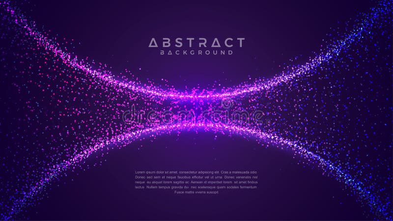 Dynamic abstract liquid flow particles background. Shining abstract particle flow background. Futuristic background with dots vector illustration
