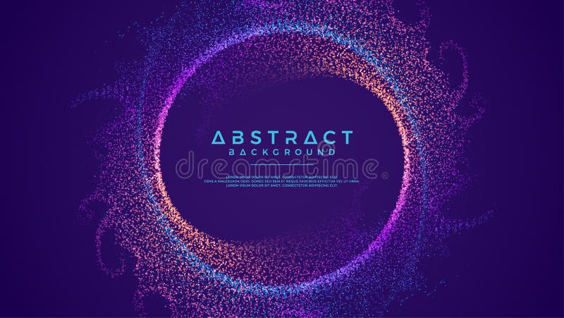 Dynamic abstract liquid flow particles background. Shining abstract particle flow background. Futuristic background with dots royalty free illustration