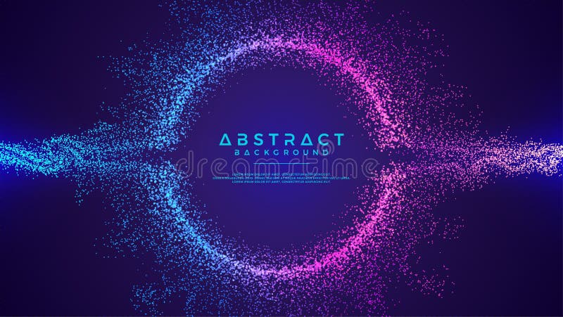 Dynamic abstract liquid flow particles background. Shining abstract particle flow background. Futuristic background with dots vector illustration