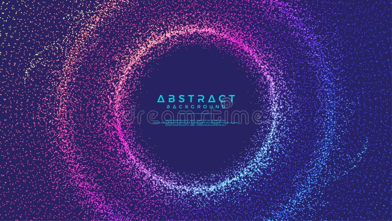 Dynamic abstract liquid flow particles background. Shining abstract particle flow background. Futuristic background with dots stock illustration